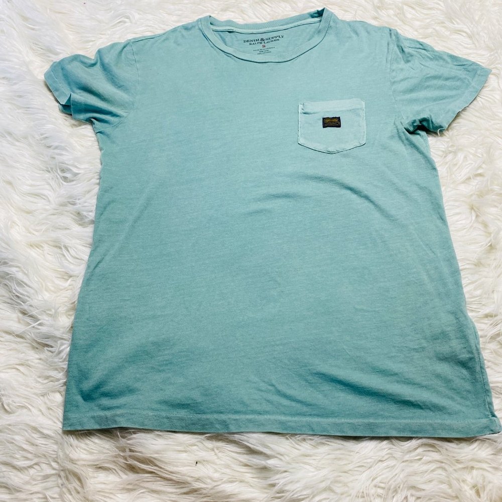 Ralph Lauren Denim & Supply Vintage Single Stitch TShirt Mens Tee Green Small